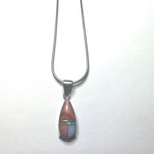 Sterling Silver Inlay Pendant by Navajo Artist Cathy Webster